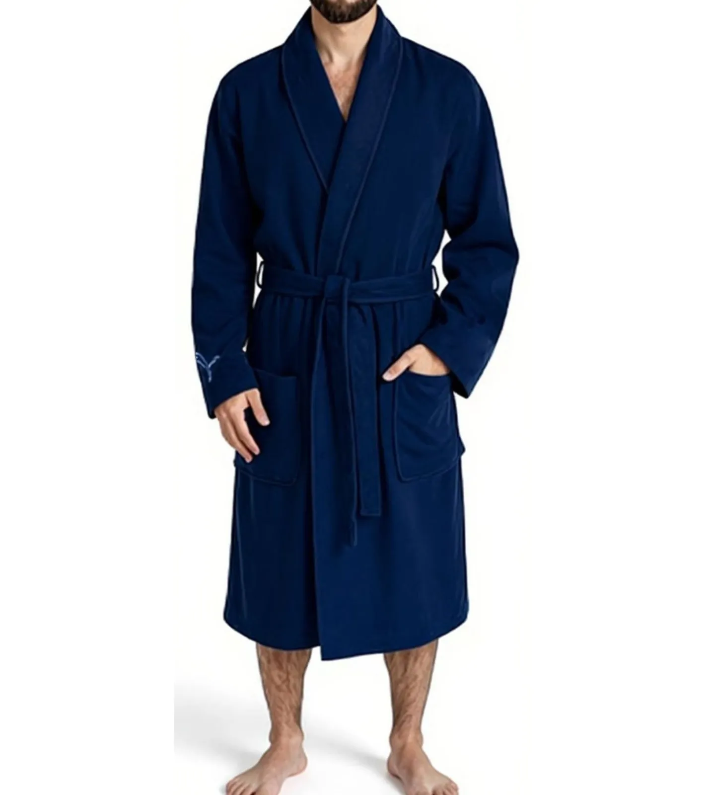 Bademode & Nachtwäsche|Nachtwäsche & Bademode*PUMA Unisex Bademantel mit zwei offenen Seitentaschen Morgen-Mantel 660008 Navy, Rot, Weiß oder Schwarz