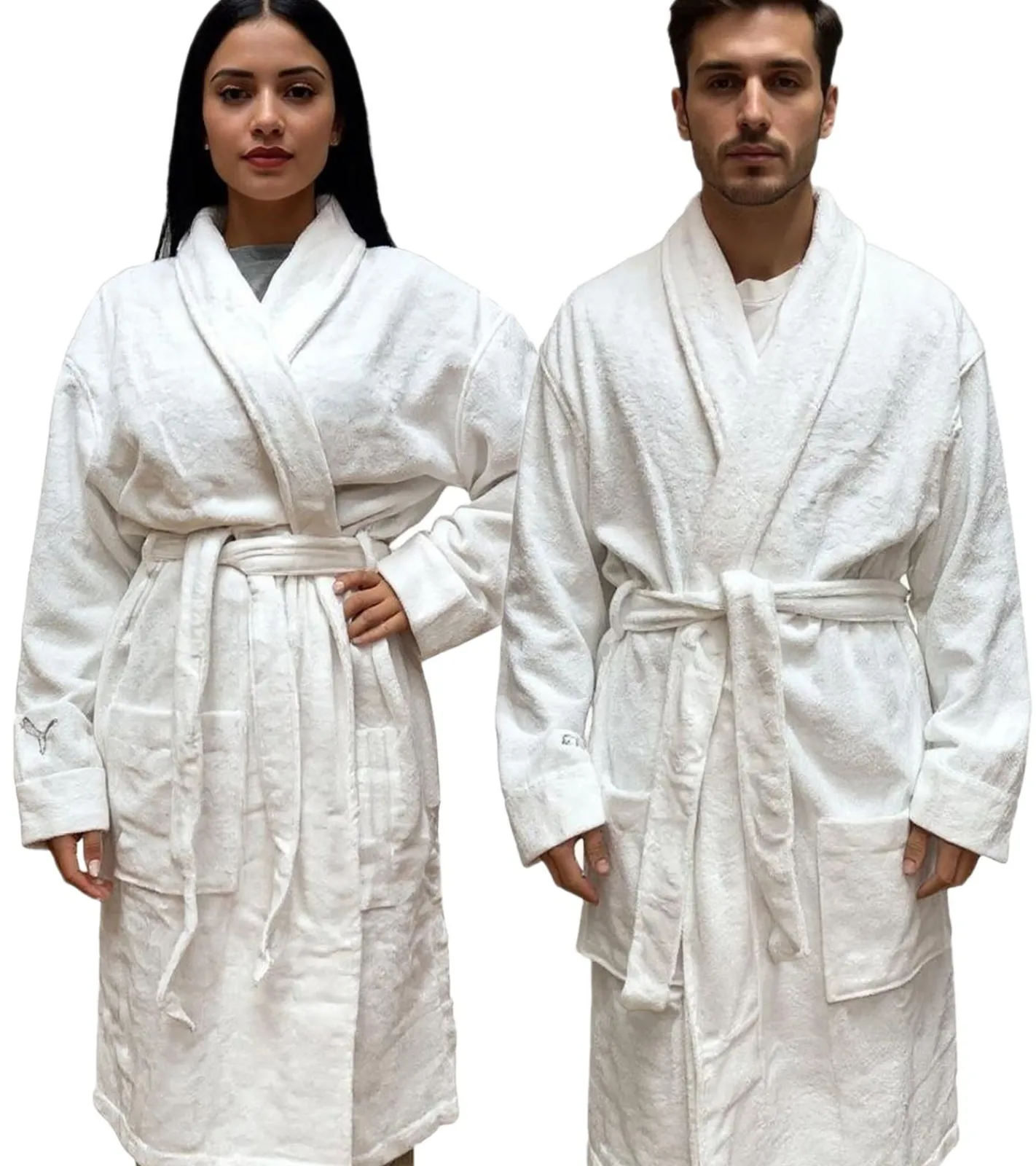 Bademode & Nachtwäsche|Nachtwäsche & Bademode*PUMA Unisex Bademantel mit zwei offenen Seitentaschen Morgen-Mantel 660008 Navy, Rot, Weiß oder Schwarz