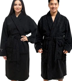 Bademode & Nachtwäsche|Nachtwäsche & Bademode*PUMA Unisex Bademantel mit zwei offenen Seitentaschen Morgen-Mantel 660008 03 Schwarz