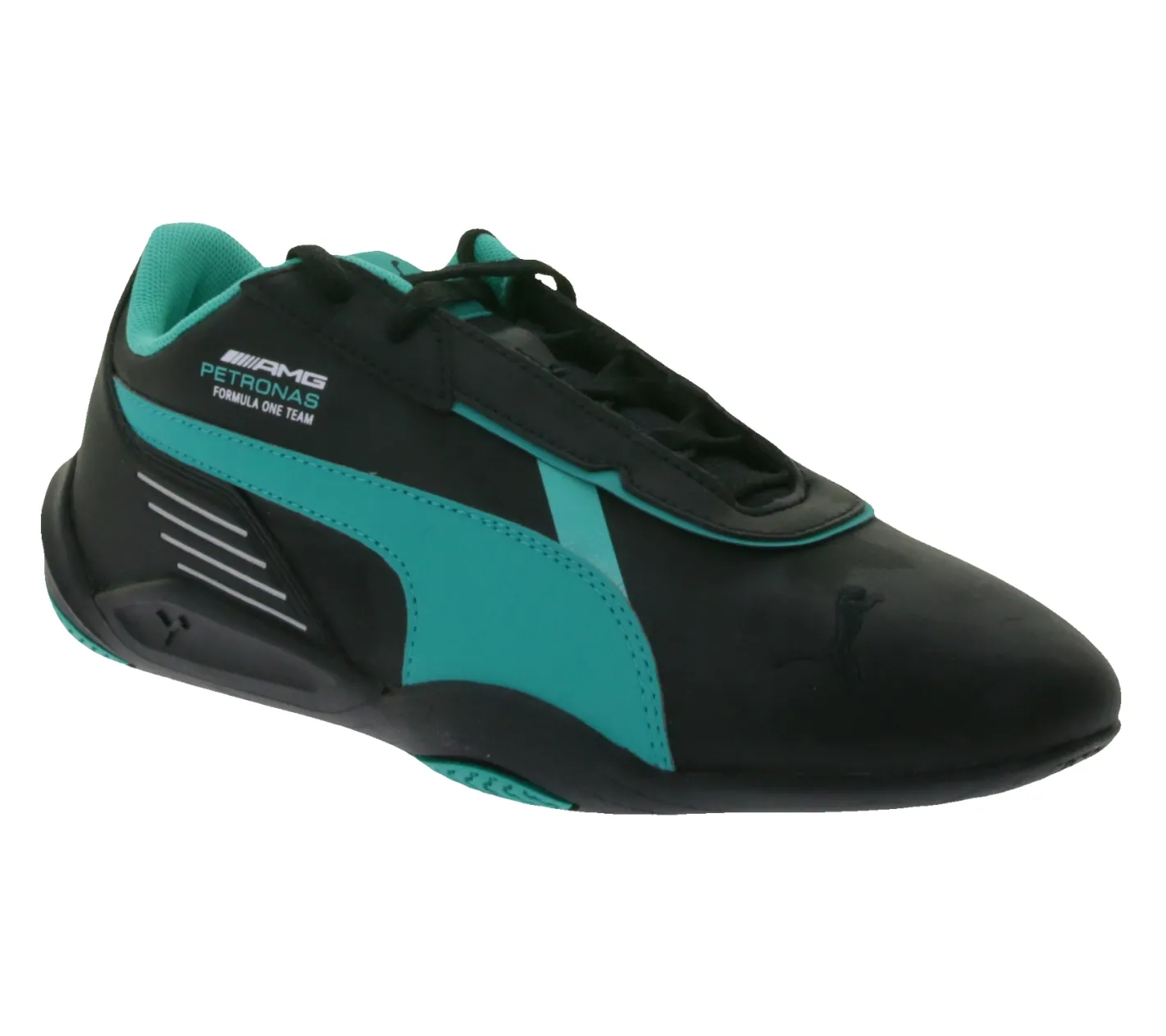 Sneaker & Turnschuhe*PUMA X Mercedes MAPF1 R-Cat Machina F1 Petronas AMG Freizeit-Sneaker Alltags-Turnschuhe Schnür-Schuhe 306846 10 Schwarz/Grün