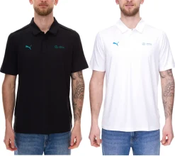 Hemden & Poloshirts*PUMA X Mercedes-Benz AMG Petronas F1 MAPF1 LS Herren Polo-Shirt Kurzarm-Shirt 621134 Weiß oder Schwarz