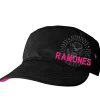 Caps & Mützen*BioworldMerch Ramones Damen Punkrock-Band Baumwoll-Cap im millitärischen Schnitt mit leicht gebogenen Schnitt FC103418RAM Schwarz