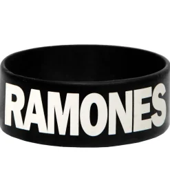 Schmuck*BioworldMerch Ramones Gummi-Armband Punk-Band mit Ramones-Schriftzug Fan-Artikel WB151095RAM Schwarz/Weiß