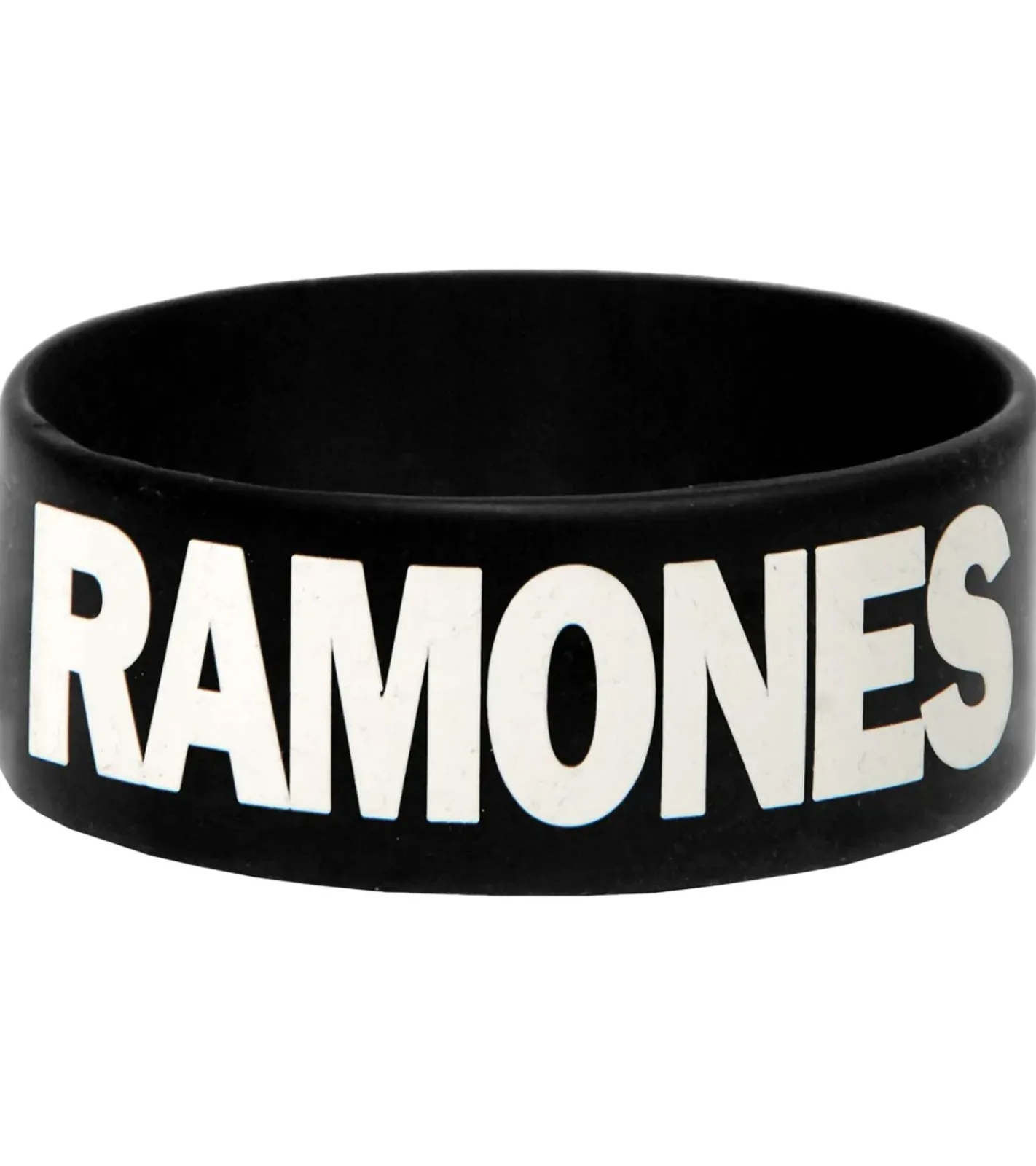 Schmuck*BioworldMerch Ramones Gummi-Armband Punk-Band mit Ramones-Schriftzug Fan-Artikel WB151095RAM Schwarz/Weiß