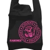 Rucksäcke & Taschen*BioworldMerch Ramones Punkrock-Band Damen Tasche mit angenähter Kapuze Baumwoll-Tasche Handtasche LB103080RAM Schwarz/Rosa