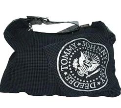 Rucksäcke & Taschen*BioworldMerch RAMONES Punkrock-Band Schulter-Tasche Damen Handtasche mit breitem Riemen LM108440RAMO Schwarz/Grau