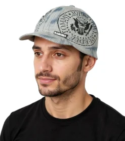 Caps & Mützen*BioworldMerch RAMONES Rockband Schirm-Beanie mit Band-Print Strick-Mütze mit Patch Fan-Beanie KC100814RAM Grau