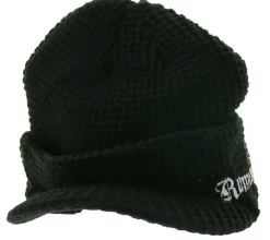 Caps & Mützen*BioworldMerch RAMONES Unisex Beanie mit Ramones-Logo und NY Punk Rock Schriftzug Schirm-Beanie Freizeit-Mütze Schwarz/Rosa/Weiß