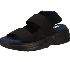 Zehentrenner & Sandalen*RAPISARDI FUOCO EL Damen Sommer-Schuhe Riemen-Sandale Plateau-Schuhe Made in Italy Schwarz