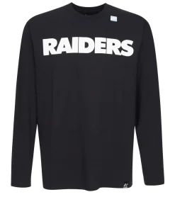 Pullover & Sweater*RE:COVERED NFL RAIDERS SCHIELD Herren nachhaltiges Rundhals-Shirt mit Team-Logo Baumwoll-Longsleeve Pullover MMNFL1135 Schwarz