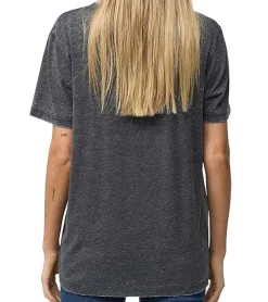 Tops & T-Shirts*RE:COVERED Vintage Corvette Damen T-Shirt mit Auto-Print Baumwoll-Shirt Kurzarm-Shirt MMPKC478 Grau