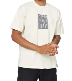 T-Shirts & Tank Tops*RE:COVERED X Bowie Herren T-Shirt mit "David Bowie King of Rock"-Print Baumwoll-Shirt Rundhals-Shirt MMPER769 Beige