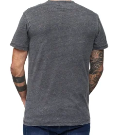 T-Shirts & Tank Tops*RE:COVERED X BUDWEISER Herren T-Shirt mit großem Logo Alltags-Shirt Baumwoll-Shirt Kurzarm-Shirt MMABI405 Grau