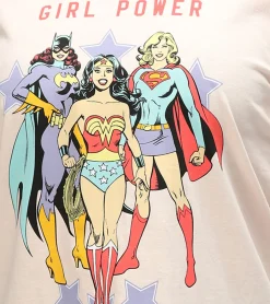 Tops & T-Shirts*RE:COVERED X DC Damen T-Shirt mit Girl Power Aufdruck Baumwoll-Shirt Rundhals-Shirt RCWARN614 Rosa