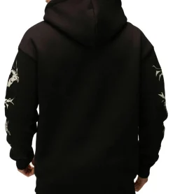 Pullover & Sweater*RE:COVERED X DC Herren Kapuzen-Pullover mit BATMAN Logo Baumwoll-Hoody Langarm-Shirt RCWARN554 Schwarz