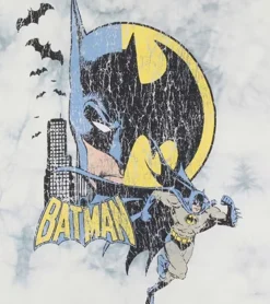 T-Shirts & Tank Tops*RE:COVERED X DC Herren T-Shirt BATMAN Split Baumwoll-Shirt im Batik-Design Rundhals-Shirt RCWARN553 Grau