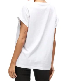 Tops & T-Shirts*RE:COVERED X Disney Damen T-Shirt mit Mickey Mouse and Friends Aufdruck Baumwoll-Shirt Rundhals-Shirt RCDIF2065 Weiß