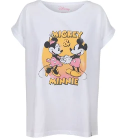 Tops & T-Shirts*RE:COVERED X Disney Damen T-Shirt mit Mickey & Minnie Design Baumwoll-Shirt Rundhals-Shirt RCDIF2064 Weiß