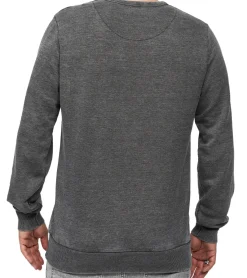 Pullover & Sweater*RE:COVERED X DISNEY Herren Rundhals-Pullover mit MICKEY MOUSE Print und Schriftzug Alltags-Sweater mit Baumwollanteil Grau