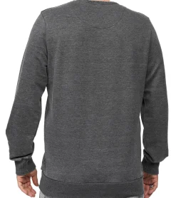 Pullover & Sweater*RE:COVERED X DISNEY Herren Rundhals-Pullover mit MICKEY MOUSE Print und Schriftzug Alltags-Sweater mit Baumwollanteil Grau