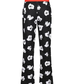 Nachtwäsche & Bademode*RE:COVERED X Disney Mickey Mouse Loungepants Herren Schlafanzug-Hose mit Mickey Mouse Print Baumwolle Pyjama-Hose RCDIF2106 Schwarz/Weiß