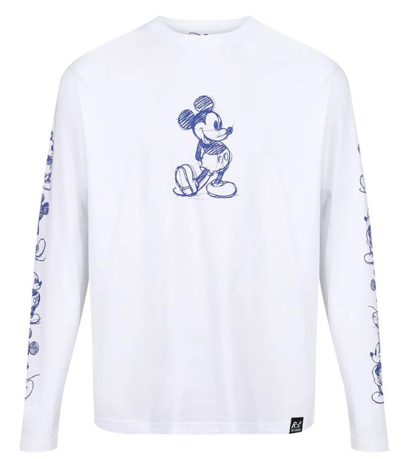 Sweater & Pullover|Pullover & Sweater*RE:COVERED X Disney Unisex Long-Sleeve mit Mickey-Maus-Print Baumwoll-Pullover RCDIF2050 Weiß