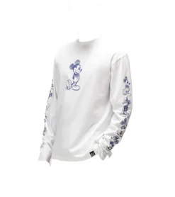 Sweater & Pullover|Pullover & Sweater*RE:COVERED X Disney Unisex Long-Sleeve mit Mickey-Maus-Print Baumwoll-Pullover RCDIF2050 Weiß