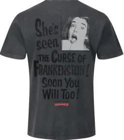 T-Shirts & Tank Tops*RE:COVERED X HAMMER Horror Frankenstein Curse Herren T-Shirt mit großem Rücken-Print Baumwoll-Shirt RCSTC111 Schwarz