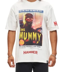 T-Shirts & Tank Tops*RE:COVERED X HAMMER The Mummy Herren T-Shirt mit großem Front-Print Baumwoll-Shirt RCSTC109 Ecru-Weiß