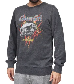 Pullover & Sweater*RE:COVERED X Jurassic Park Herren Rundhals-Pullover mit 窶寂撒-Rex 1993 oder Raptors on Tour 1993 Vintage-Print Langarm-Shirt Sweat-Shirt MMUNV1960 Dunkel-Grau