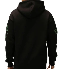 Pullover & Sweater*RE:COVERED X LOONEY TUNES Herren Kapuzen-Pullover mit Martian Marvin-Print Baumwoll-Hoody Langarm-Shirt RCWARN549 Schwarz