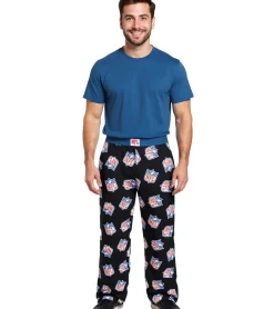 Nachtwäsche & Bademode*RE:COVERED X Multi Shield Loungepants Herren Schlafanzug-Hose mit NFL-Logo Pyjama-Hose RCNFL1404 Schwarz