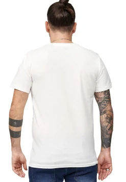 T-Shirts & Tank Tops*RE:COVERED X MUSTANG Herren T-Shirt mit Ford MUSTANG-Print Baumwoll-Shirt Rundhals-Shirt MMFRD386 Ecru-Weiß