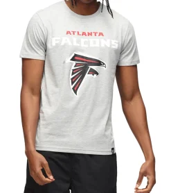 T-Shirts & Tank Tops*RE:COVERED X NFL ATLANTA FALCONS Herren T-Shirt mit großem Logo Shirt Rundhals-Shirt MMNFL1193 Grau