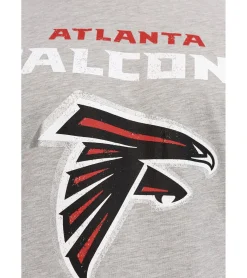 T-Shirts & Tank Tops*RE:COVERED X NFL ATLANTA FALCONS Herren T-Shirt mit großem Logo Shirt Rundhals-Shirt MMNFL1193 Grau