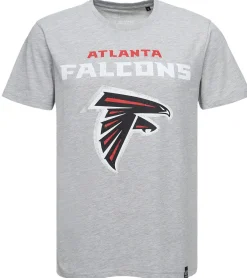 T-Shirts & Tank Tops*RE:COVERED X NFL ATLANTA FALCONS Herren T-Shirt mit großem Logo Shirt Rundhals-Shirt MMNFL1193 Grau