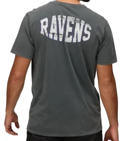 T-Shirts & Tank Tops*RE:COVERED X NFL Baltimore Ravens Herren T-Shirt mit Football-Helm Baumwoll-Shirt Rundhals-Shirt RCNFL1315I Grau