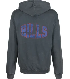 Pullover & Sweater*RE:COVERED X NFL Herren Kapuzen-Pullover mit 窶寂撮uffalo Bills Schriftzug Baumwoll-Hoody Langarm-Shirt RCNFL1316B Grau