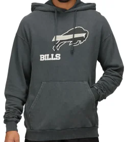Pullover & Sweater*RE:COVERED X NFL Herren Kapuzen-Pullover mit 窶撮uffalo Bills Logo Baumwoll-Hoody Langarm-Shirt RCNFL1318B Grau