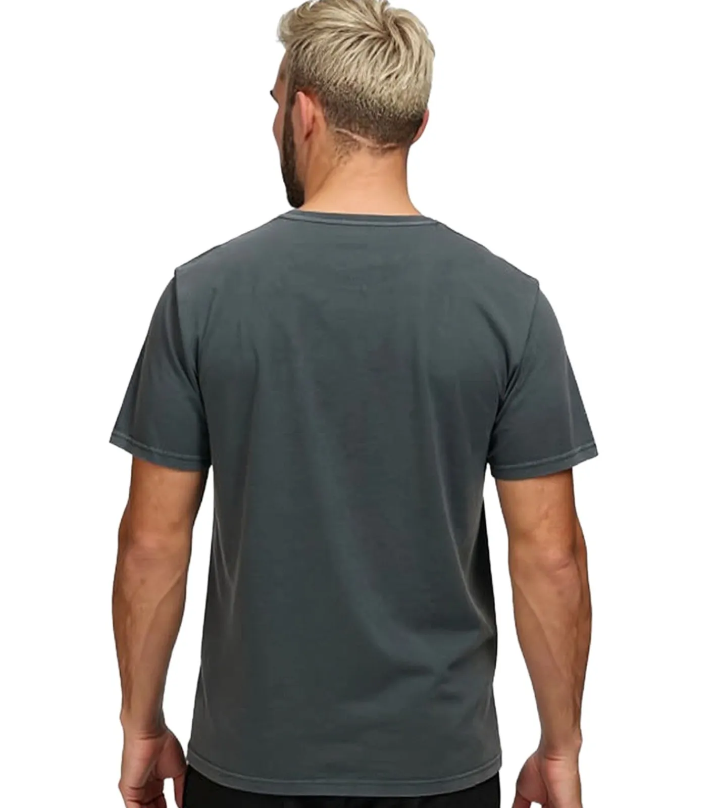 T-Shirts & Tank Tops*RE:COVERED X NFL Herren T-Shirt Kansas City Chiefs Logo-Schriftzug Baumwoll-Shirt Rundhals-Shirt RCNFL1317D Grau