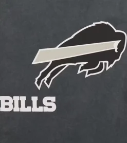 Große Größen|T-Shirts & Tank Tops*RE:COVERED X NFL Herren T-Shirt Buffalo Bills Logo-Schriftzug Baumwoll-Shirt Rundhals-Shirt RCNFL1317B Grau