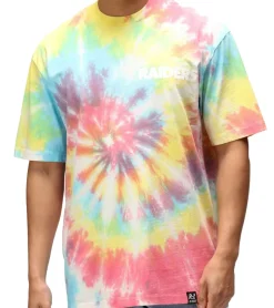 Große Größen|T-Shirts & Tank Tops*RE:COVERED X NFL Las Vegas Raiders Herren T-Shirt mit Logo-Print Baumwoll-Shirt Rundhals-Shirt RCNFL1379 Bunt