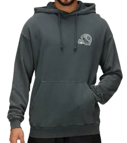 Pullover & Sweater*RE:COVERED X NFL Las Vegas Raiders Herren Kapuzen-Pullover mit 窶寂惨chriftzug Baumwoll-Hoody Langarm-Shirt RCNFL1316G Grau