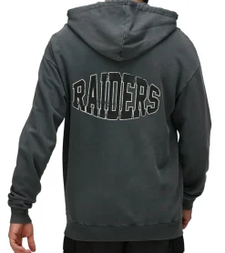 Pullover & Sweater*RE:COVERED X NFL Las Vegas Raiders Herren Kapuzen-Pullover mit 窶寂惨chriftzug Baumwoll-Hoody Langarm-Shirt RCNFL1316G Grau