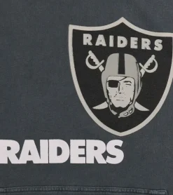 Pullover & Sweater*RE:COVERED X NFL Las Vegas Raiders Herren Kapuzen-Pullover mit Logo-Schriftzug Baumwoll-Hoody RCNFL1318G Grau