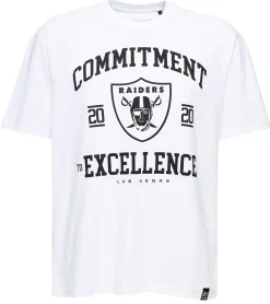 T-Shirts & Tank Tops*RE:COVERED X NFL Las Vegas Raiders Herren T-Shirt mit Logo-Print Baumwoll-Shirt Rundhals-Shirt MMNFL1211 Weiß