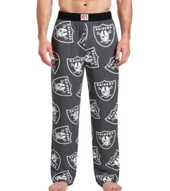 Nachtwäsche & Bademode*RE:COVERED X NFL Las Vegas Raiders Loungepants Herren Schlafanzug-Hose mit Team-Logo Baumwolle Pyjama-Hose RCNFL1406 Grau