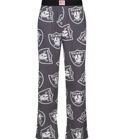 Nachtwäsche & Bademode*RE:COVERED X NFL Las Vegas Raiders Loungepants Herren Schlafanzug-Hose mit Team-Logo Baumwolle Pyjama-Hose RCNFL1406 Grau