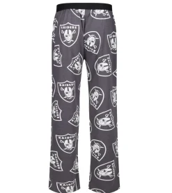Nachtwäsche & Bademode*RE:COVERED X NFL Las Vegas Raiders Loungepants Herren Schlafanzug-Hose mit Team-Logo Baumwolle Pyjama-Hose RCNFL1406 Grau