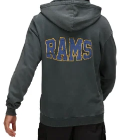Pullover & Sweater*RE:COVERED X NFL Los Angeles Rams Herren Kapuzen-Pullover mit 窶寂山ams Schriftzug Baumwoll-Hoody Langarm-Shirt RCNFL1316H Grau